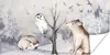 MuchoWow® Poster Winter - Wald - Tiere 40x20 cm - Poster Produktbild-Vorschau 1
