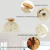 Rattan Hängelampe, E27 Deckenleuchte, Vintage Landhausstil, Produktbild-Vorschau 2