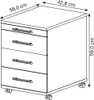 HAMMERBACHER Basic 1606 Rollcontainer weiß 4 Auszüge 42,8 x Produktbild-Vorschau 2