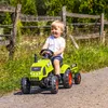 Trattore FALK Claas Verde su pedali Rimorchio di corna da 2 Anteprima dell’immagine prodotto 2