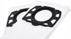 Two white vacuum cleaner bags with black plastic fittings. Voir les images du produit