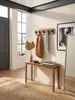 Wandgarderobe, Akazien-Massivholz & Metall, Naturkante. Produktbild-Vorschau 3