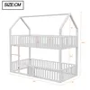 A diagram of a white bunk bed with dimensions indicated. Anteprima dell’immagine prodotto