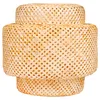 A close-up, studio shot of a woven bamboo lampshade. Náhled obrázku produktu