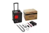 A product shot of a diesel heater kit, including the main unit, a box, and accessories, arranged on a white background. Voir les images du produit