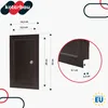 A diagram showing the dimensions of a brown metal door with a circular inset showing a close-up of a corner with measurements. Náhľad obrázku produktu