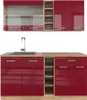 Singleküche Vicco R-Line Rot Hochglanz/Goldkraft Eiche 160 Produktbild-Vorschau 1