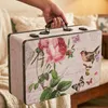 Vintage Holzkoffer mit Rose Design von HMF mit 44 cm Breite in verschiedenen Größen Produktbild-Vorschau