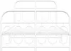 A white metal bed frame shown from the front. Produktbild-Vorschau
