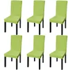 vidaXL Stretch Chair Covers Straight 6 ks. Zelená Náhľad obrázku produktu 5