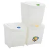 vidaXL Poubelles empilables 3 pcs. Blanc 75 L Polypropylène Voir les images du produit 9