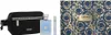 A collage of a Versace toiletry bag, perfume bottle, and a patterned box. Produktbild-Vorschau