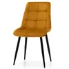 A single mustard yellow upholstered chair with black legs, presented against a white background. Podgląd zdjęcia produktu