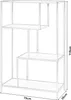 A line drawing of a black metal bookshelf with three shelves. Anteprima dell’immagine prodotto