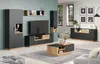 A modern living room with a TV unit, coffee table, and storage cabinets. Voir les images du produit