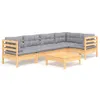 The Living Store 6-tlg. Garten-Lounge-Set mit Grauen Kissen Produktbild-Vorschau 3
