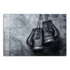 DEQORI Glasbild Echtglas 90x60 cm 'Antike Boxhandschuhe' Produktbild-Vorschau 2