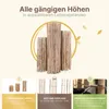 A marketing image showcasing different heights and spacing options for hazelnut picket fences, with supporting text and icons. Produktbild-Vorschau