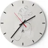 Wanduhr - Rund - Glasuhr - Frau eins Linie - 40x40cm - Produktbild-Vorschau 1