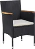 set da pranzo da giardino 5 pezzi in poly rattan nero Anteprima dell’immagine prodotto 5