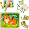 Puzzle di legno Animali 4In1 Zoo Safari Educativo Anteprima dell’immagine prodotto 1