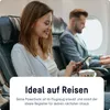 People on an airplane, one using a phone. Voir les images du produit
