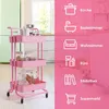 3-stöckiger Servierwagen aus Metall mit Rollen, rosa, Produktbild-Vorschau 3