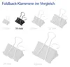 72x Büroklammer Heftklammer Binder Dokumenten Clip Foldback Produktbild-Vorschau 4