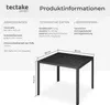 Product information for a garden table, including dimensions and technical data. Náhled obrázku produktu