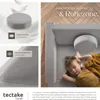 A collage showing a child sleeping on a modular sofa, close-ups of the sofa's fabric and a round cushion, and text highlighting product features. Náhled obrázku produktu