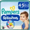 A package of Pampers Splashers swim diapers featuring a child and cartoon sharks. Podgląd zdjęcia produktu