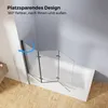 Heilmetz Duschabtrennung 120x140cm Dreifalten Faltwand für Produktbild-Vorschau 6