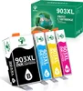 Four ink cartridges and their packaging are displayed against a white background. Produktbild-Vorschau