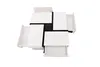 A top-down view of a modern coffee table with drawers. Voir les images du produit
