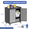 Stabiler Metall-Werkzeugschrank mit Rollen – 75 × 42 × 88 Produktbild-Vorschau 3