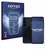 A product shot of a phone screen protector packaging and a phone with a screen protector on it. Produktbild-Vorschau
