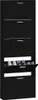 Meuble à chaussures noir 59x17x169 cm bois composite Voir les images du produit 3