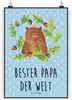 Mr. & Mrs. Panda Bild Bär König DIN A5 - Blau Pastell - Produktbild-Vorschau 1