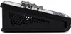 Side view of a black audio mixer with silver knobs on a white background. Produktbild-Vorschau