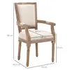 A cream-colored armchair with wooden legs, shown with dimensions indicated by lines and text. Produktbild-Vorschau