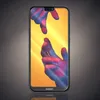 A smartphone with a screen displaying two hands reaching for each other, set against a yellow background with light rays. Produktbild-Vorschau