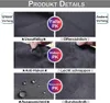 A collage of images demonstrating the features of a garden curtain, including its texture, resistance to folds, hooks, water, and overall quality. Náhled obrázku produktu