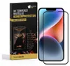 A product box for a screen protector is shown next to a smartphone with a screen protector applied. Produktbild-Vorschau