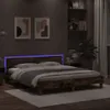 vidaXL Rám postele s čelom a LED osvetlením údený dub Náhľad obrázku produktu 8
