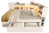 Lit rembourré 140 x 200 cm, blanc, structure en bois, lit Voir les images du produit 7