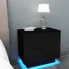 Iropro table de chevet éclairage LED, noir brillant en Voir les images du produit 3