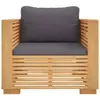 Fauteuil de jardin avec coussins gris foncé Bois de teck Voir les images du produit 3