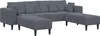 vidaXL Divano 3 posti Grigio scuro 250 x 188 x 76 cm Anteprima dell’immagine prodotto 8