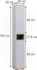 Badschrank Vicco Didi Weiß/Artisan 30 x 192 cm mit 2 Türen, Produktbild-Vorschau 4
