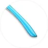 A close-up view of a blue utensil handle with a silver edge. Anteprima dell’immagine prodotto